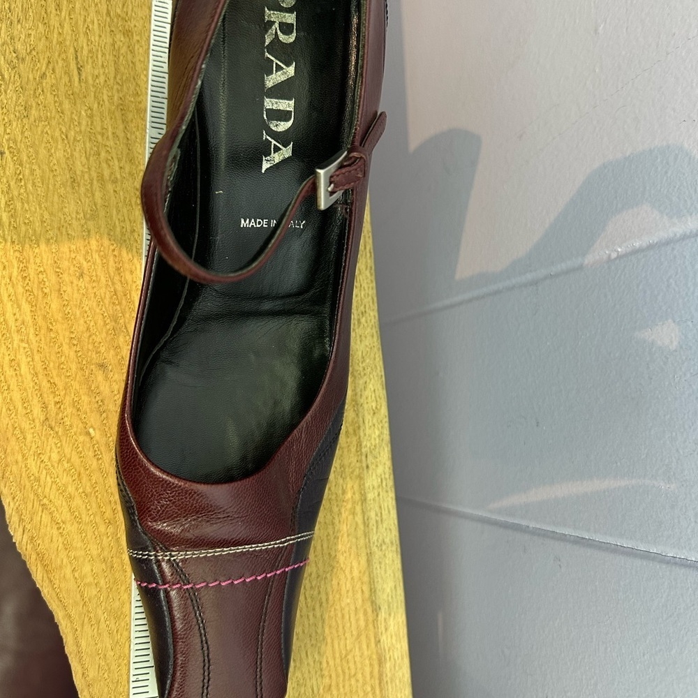 Prada Burgundy Mary Jane Heels - Picture 9 of 11